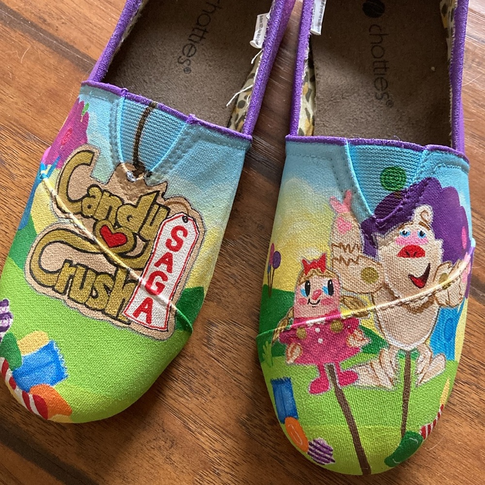 Chatties CANDY CRUSH flats size 8 unique fun colorful shoes - Picture 4 of 13